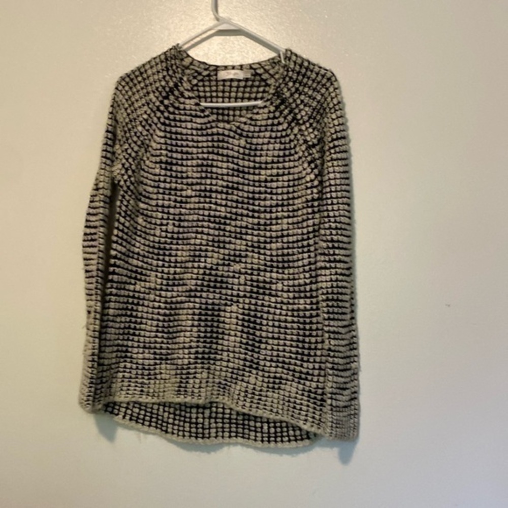 RD Style chunky knit blk and white acrylic cozy sweater med - Picture 1 of 10